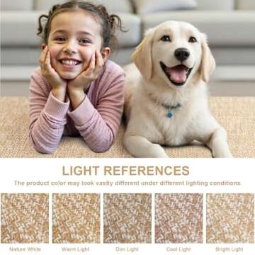 LEEVAN Washable Kitchen Runner Rug 2'x6', Cotton Woven Entryway Rug Tan Reversible Hallway Runner Rug, Modern Bathroom Rug Farmhouse Kitchen Rugs, Nursery Rug Long Carpet for Foyer