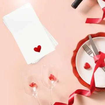 100 Heart Guest Napkins for Weddings and Parties