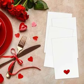 100 Heart Guest Napkins for Weddings and Parties
