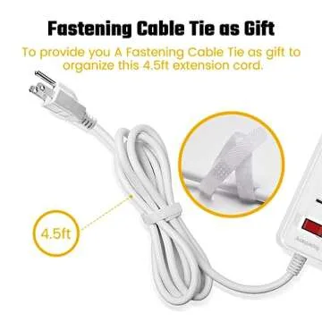 SUPERDANNY Power Strip: 5 Outlets & 3 USB Ports