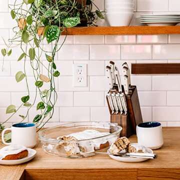 Yatoshi 12 Piece White Knife Block Set - Pro Kitchen Knife Set Ultra Sharp High Carbon Stainless Steel with Ergonomic Handle