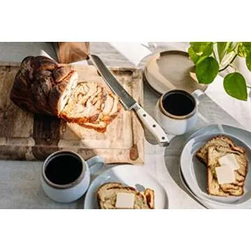 Yatoshi 12 Piece White Knife Block Set - Pro Kitchen Knife Set Ultra Sharp High Carbon Stainless Steel with Ergonomic Handle