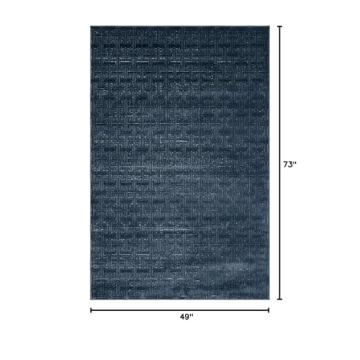 Stylish Navy Blue Geometric Rug for Modern Homes