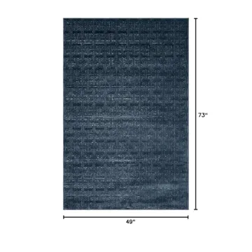 Stylish Navy Blue Geometric Rug for Modern Homes