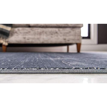 Stylish Navy Blue Geometric Rug for Modern Homes