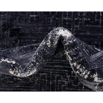 Stylish Navy Blue Geometric Rug for Modern Homes