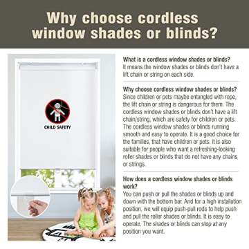 Blackout Cordless Valanced Window Shades, Black Fabric Window Blinds, Custom Made Light Filtering Roller Shades for Windows with Valance, 33" Wide x 36" High