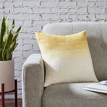 Amazon Brand – Rivet Casual Ombre Throw Pillow - 17 x 17 Inch, Yellow