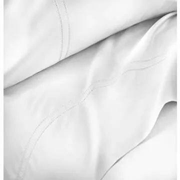 Pure Parima Luxury 100% CEA Certified Egyptian Cotton Sheet Bed Set, Extra-Long Staple, Cool, Breathable, Ultra Comfort, Double Hem-Stitched, Flat, Fitted, and 2 Pillow Cases (White, Queen)