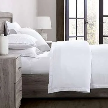 Pure Parima Luxury 100% CEA Certified Egyptian Cotton Sheet Bed Set, Extra-Long Staple, Cool, Breathable, Ultra Comfort, Double Hem-Stitched, Flat, Fitted, and 2 Pillow Cases (White, Queen)