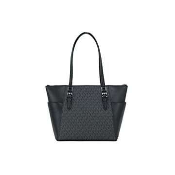 Michael Kors Charlotte Large Top Zip Tote (black sig)