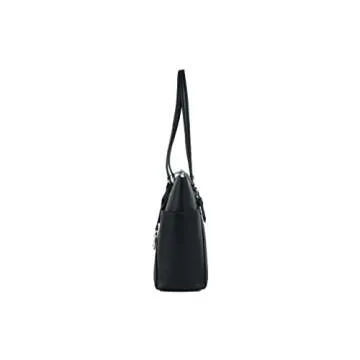 Michael Kors Charlotte Large Top Zip Tote (black sig)