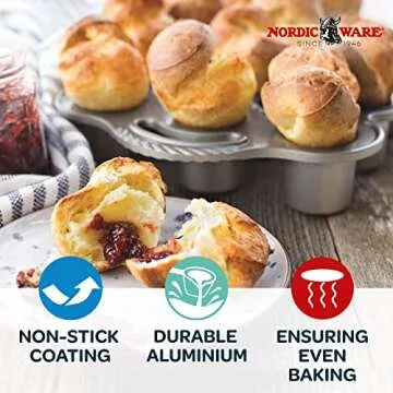 Nordic Ware Petite Popover Pan - 12 Cup Nonstick Bakeware