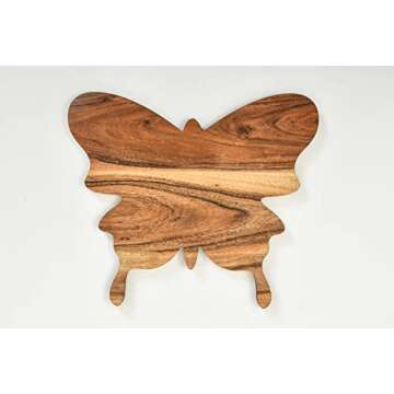 Organic Acacia Kitchen Cutting Board Platter with Handles for Serving Cheese & Veggies