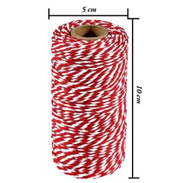 Resinta 3 Rolls Christmas Twine Cotton String Natural Jute Twine Wrapping DIY Arts Crafts 984 Feet T...