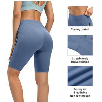 AFITNE Women's Dress Pants Straight Leg Stretchy Yoga Work Pants Business Office Casual Slacks with Zipper Pockets Sky Blue - M