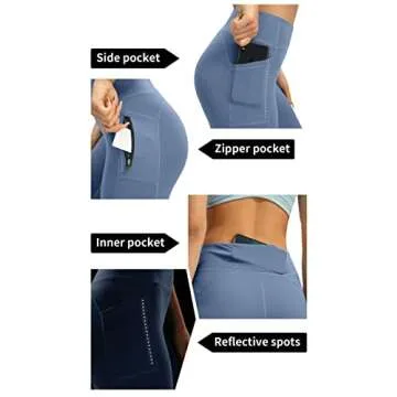 AFITNE Women's Dress Pants Straight Leg Stretchy Yoga Work Pants Business Office Casual Slacks with Zipper Pockets Sky Blue - M