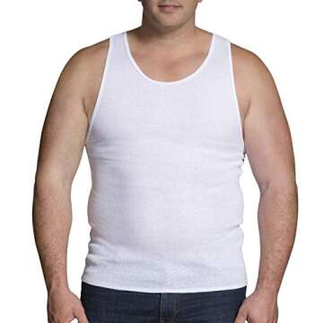 Fruit of the Loom men's Big and Tall Tag-free & Undershirts Underwear, Big -Man - Tank 3 Pack, 4X-La...