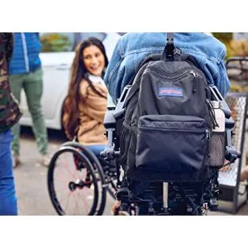 JanSport Central Adaptive Backpack – Wheelchair & Walker Compatible, Tuck-Away Shoulder Straps, Adjustable Backrest Loops & Anchor Straps, Iconic Design, Misty Rose