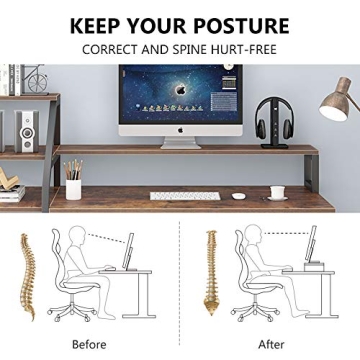 Tribesigns Computer Desk with Storage Shelves and Hutch