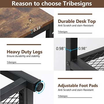 Tribesigns Computer Desk with Storage Shelves and Hutch