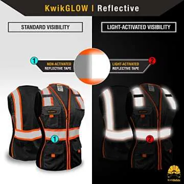 KwikSafety BLACK WIDOW Safety Vest for Women 9 Pockets