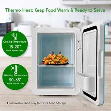NutriChef Portable Mini Fridge - Personal Compact Electric Cooler and Warmer Box with 4 Liter / 6 can Storage, Includes 110V & 12V AC/DC Power for Home, Office, Car, RV & Boat
