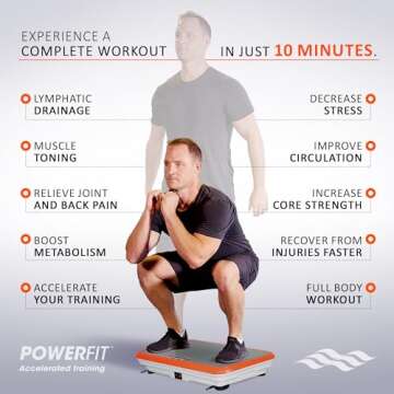 Power Fit Vibration Plate Exercise Machine - Compact Full Body Fitness Platform