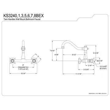 Stylish Kingston Brass Wall Mount Faucet for Bathrooms