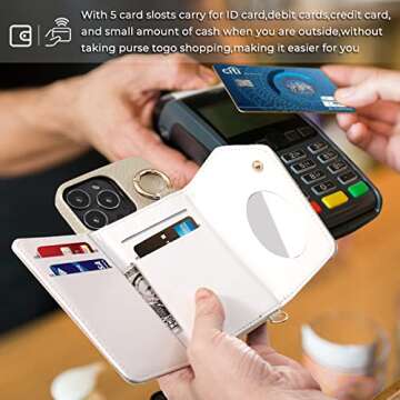 HANDODO Wallet Case Compatible iPhone 14 Pro,Women Vegan Leather Detachable Crossbody Phone Case wit...