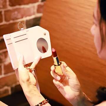 HANDODO Wallet Case Compatible iPhone 14 Pro,Women Vegan Leather Detachable Crossbody Phone Case with RFID Blocking Card Holder Adjustable Strap Shockproof Kickstand Phone Wallet(Ivory)