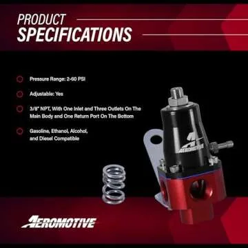 Aeromotive 13301 Adjustable Fuel Pressure Regulator for EFI