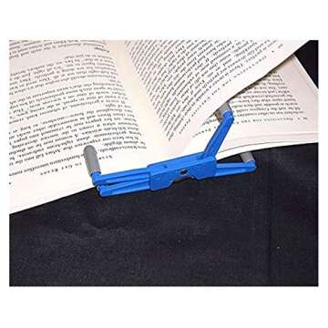 FlipKlip Portable Book Page Holder for Hands Free Reading in Bed, on The Go, on The Treadmill & Exercise Bike - Works on Hardcovers, Paperbacks, Magazines, and Comic, Art, Piano and Recipe Books