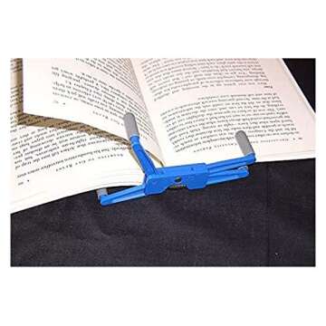 FlipKlip Portable Book Page Holder for Hands Free Reading in Bed, on The Go, on The Treadmill & Exercise Bike - Works on Hardcovers, Paperbacks, Magazines, and Comic, Art, Piano and Recipe Books