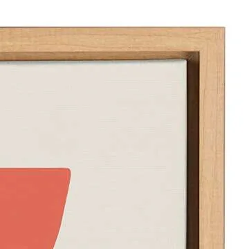 Kate and Laurel Sylvie Mid-Century Succulents Framed Canvas Wall Art by Rachel Lee, 23x33 Natural, Botanical Plant Home Decor