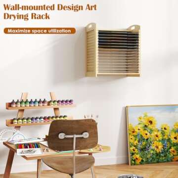 jxgzyy Art Drying Rack with 15 Shelves for Efficient Storage