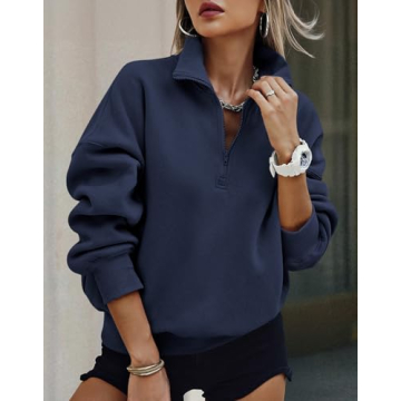 PRETTYGARDEN Womens Half Zip Sweatshirts - Cozy & Chic