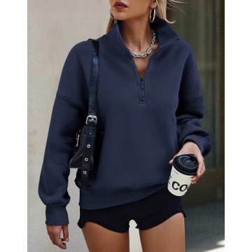 PRETTYGARDEN Womens Half Zip Sweatshirts - Cozy & Chic