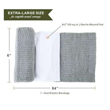 Swiss Safe 6 Inch Israeli Bandages Trauma Kit - Sterile Elastic Compression Bandage - Emergency Military IFAK - HSA & FSA Eligible - 6 inch, 2-Pack