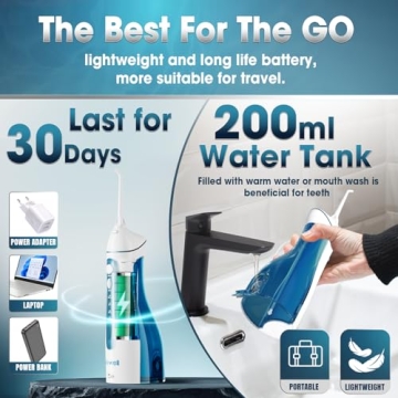 Nicwell Cordless Water Dental Flosser for Ultimate Oral Care