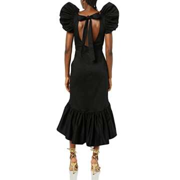 Making The Cut Women's Ruffle Sleeveless Dress with Flounce, Black, M