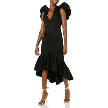 Making The Cut Women's Ruffle Sleeveless Dress with Flounce, Black, M