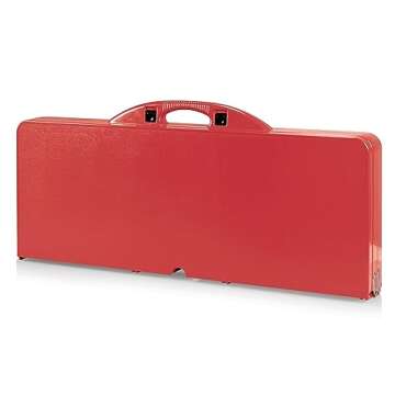 ONIVA - a Picnic Time brand - Folding Picnic Table - Camping Table - Outdoor Table with Umbrella Hole, (Red), 36.2" x 18" x 5.5"