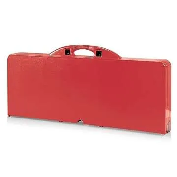 ONIVA - a Picnic Time brand - Folding Picnic Table - Camping Table - Outdoor Table with Umbrella Hole, (Red), 36.2" x 18" x 5.5"