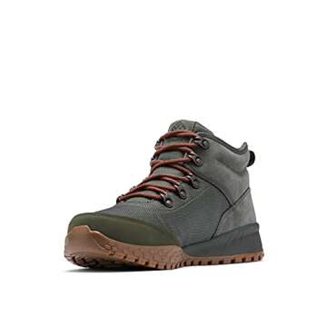 Columbia Men's Fairbanks Mid Hiking Shoe, Gravel/Dark Moss, 10.5