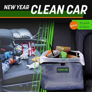Drive Auto Leakproof Car Trash Can with 20 Bags