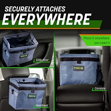 Drive Auto Leakproof Car Trash Can with 20 Bags