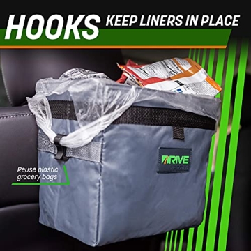Drive Auto Leakproof Car Trash Can with 20 Bags