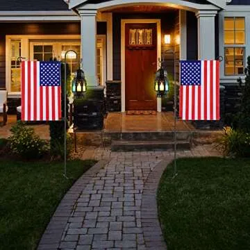 SPIPHY Garden Flag Holder Stand with Shepherd Hook, 2 Pack 48" Weather-Proof Garden Flag Pole with Spring Stoppers and Flag Clip Garden Flag Stand for Small Flag