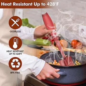 Upgrade Meat Chopper, Heat Resistant Meat Masher for Hamburger Meat, Ground Beef Smasher, Nylon Hamburger Chopper Utensil, Ground Non Stick Mix Chopper, Mix and Chop, Potato Masher Tool（Red）